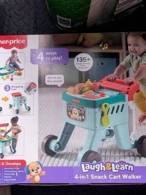 NIB - Fisher-Price Laugh & Learn 4-in-1 Snack Cart Walker